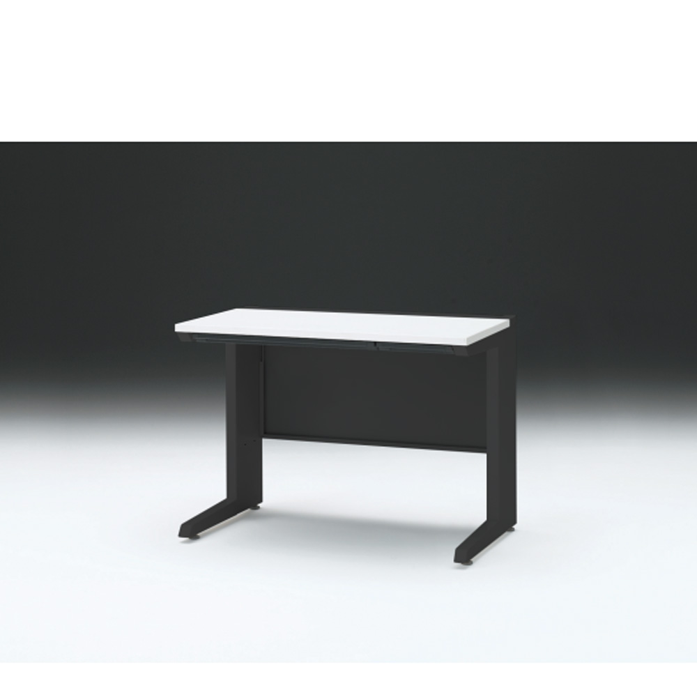 CZRデスク 平机 CZR-106HAC-1W9 浅型センター引出し付 L脚 W1000× D600 [ 本体: ブラックT・天板: W9 / ホワイトW]