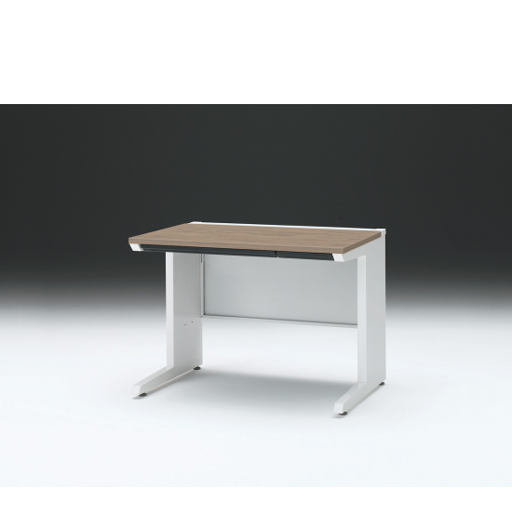 CZRデスク 平机 CZR-107HAC-971 浅型センター引出し付 L脚 W1000× D700 [ 本体: ホワイトW・天板: 71 / アッシュドオークM]