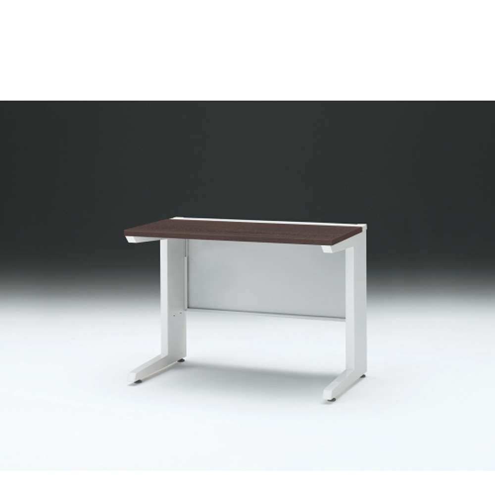 CZRデスク 平机 CZR-106JAC-982 センター引出しなし L脚 W1000× D600 [ 本体: ホワイトW・天板: 82 / ブラックウォールナットD]