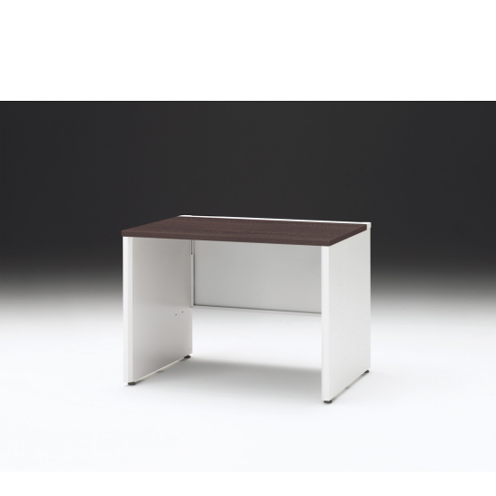 CZRデスク 平机 CZR-107JAPC-982 センター引出しなし パネル脚 W1000× D700 [ 本体: ホワイトW・天板: 82 / ブラックウォールナットD]