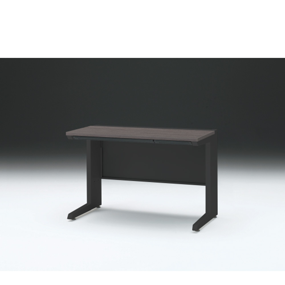 CZRデスク 平机 CZR-116HAC-181 浅型センター引出し付 L脚 W1100× D600 [ 本体: ブラックT・天板: 81 / アッシュドオークD]