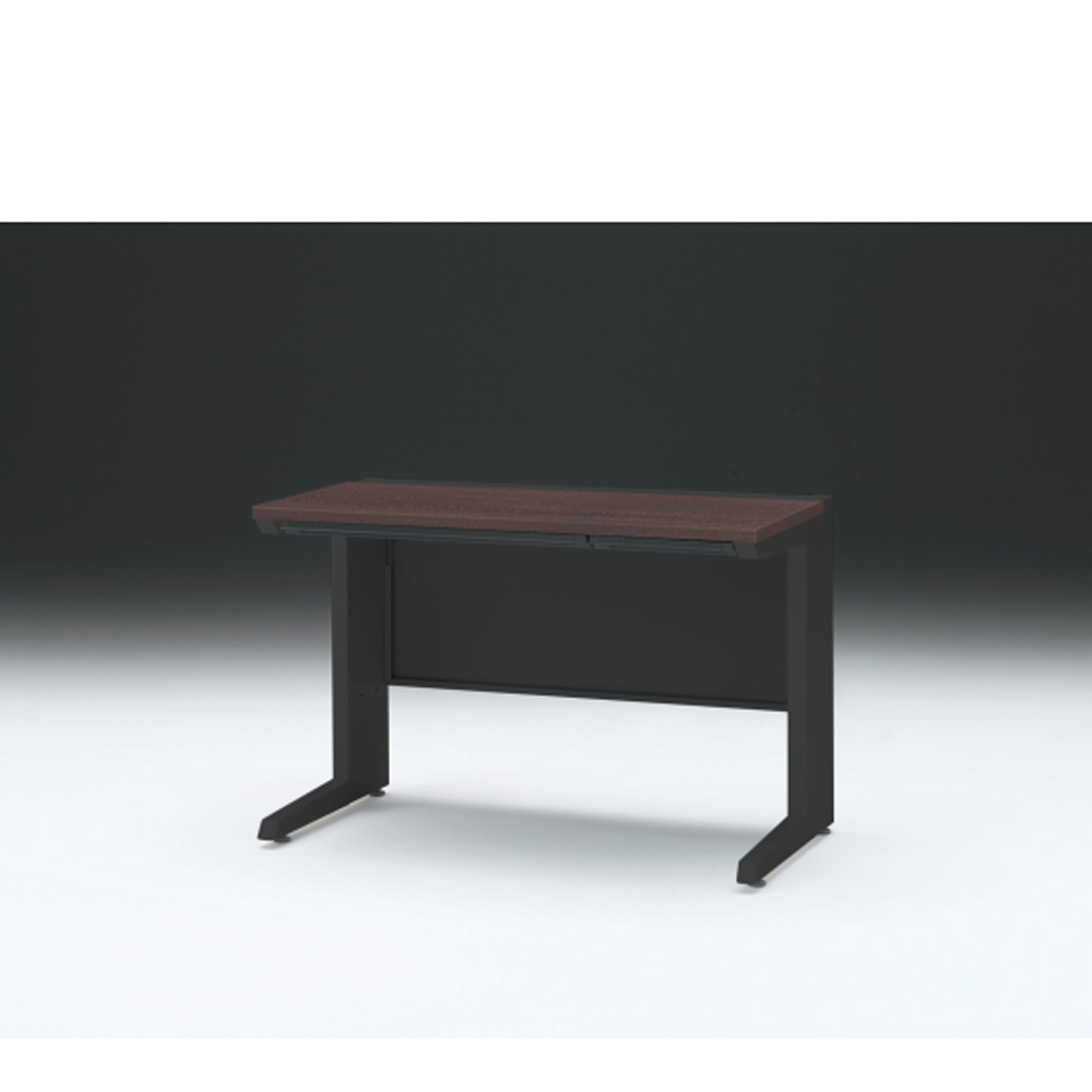 CZRデスク 平机 CZR-116HAC-182 浅型センター引出し付 L脚 W1100× D600 [ 本体: ブラックT・天板: 82 / ブラックウォールナットD]