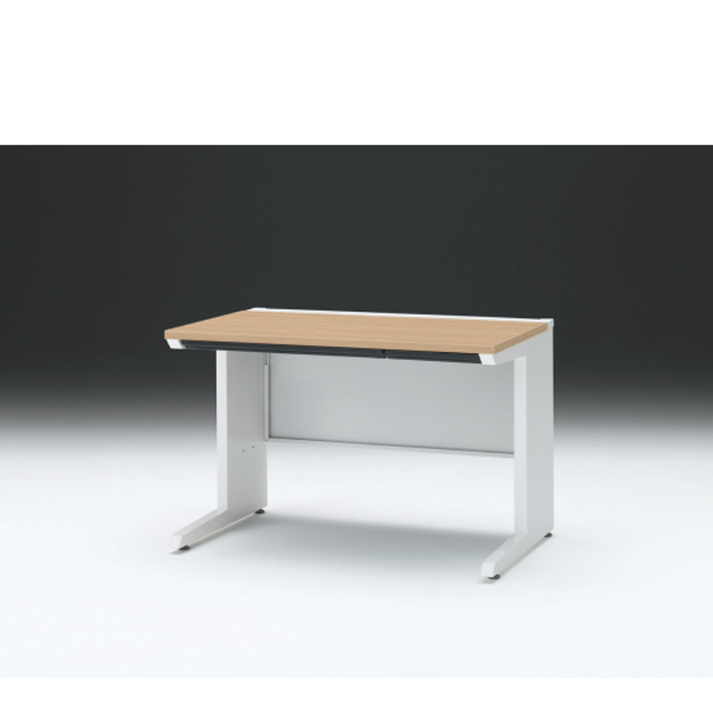 CZRデスク 平机 CZR-117HAC-992 浅型センター引出し付 L脚 W1100× D700 [ 本体: ホワイトW・天板: 92 / ホワイトオークM]