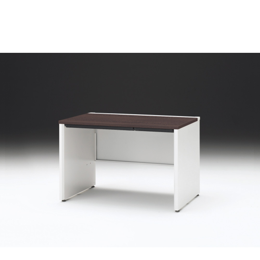 CZRデスク 平机 CZR-117HAPC-982 浅型センター引出し付 パネル脚 W1100× D700 [ 本体: ホワイトW・天板: 82 / ブラックウォールナットD]