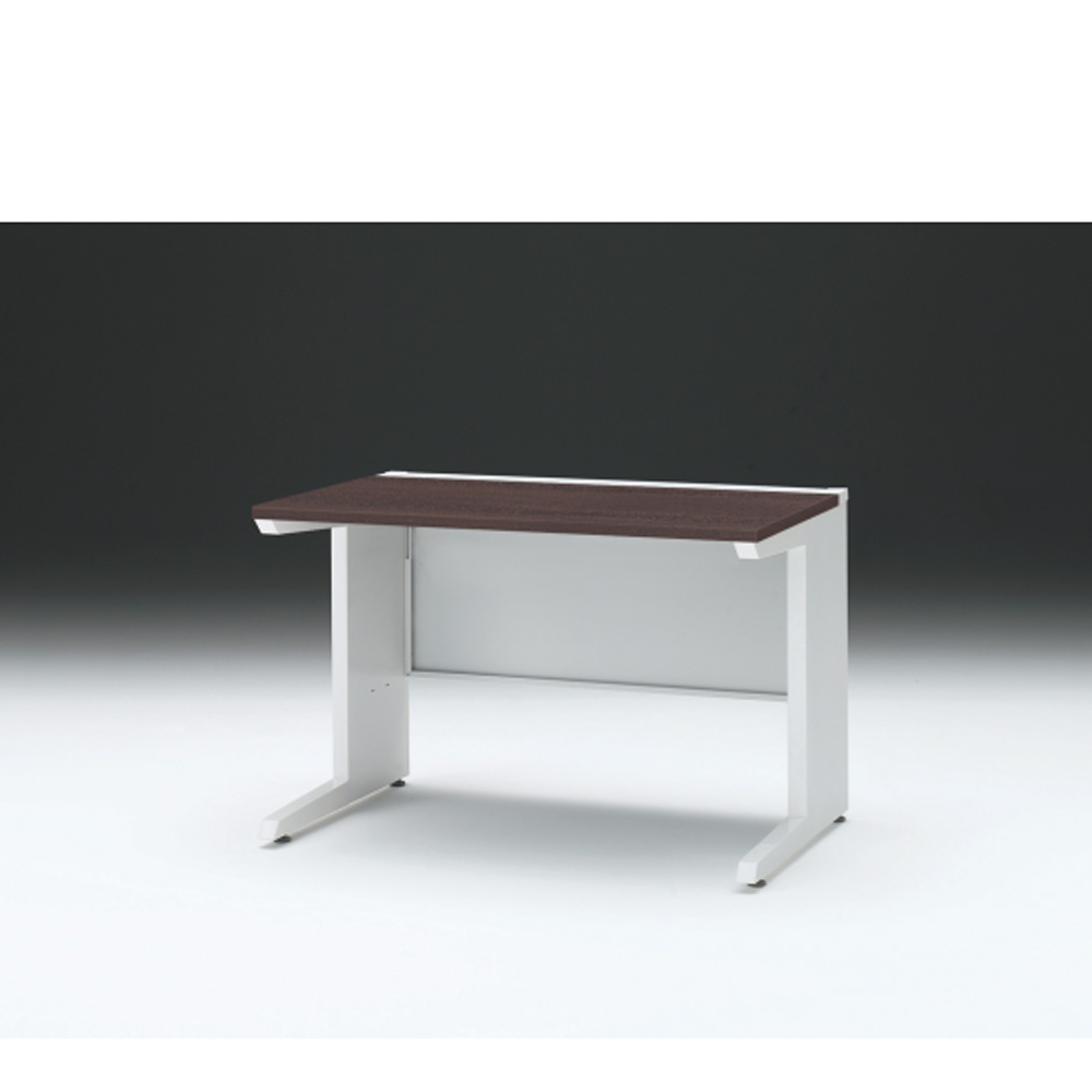 CZRデスク 平机 CZR-117JAC-982 センター引出しなし L脚 W1100× D700 [ 本体: ホワイトW・天板: 82 / ブラックウォールナットD]