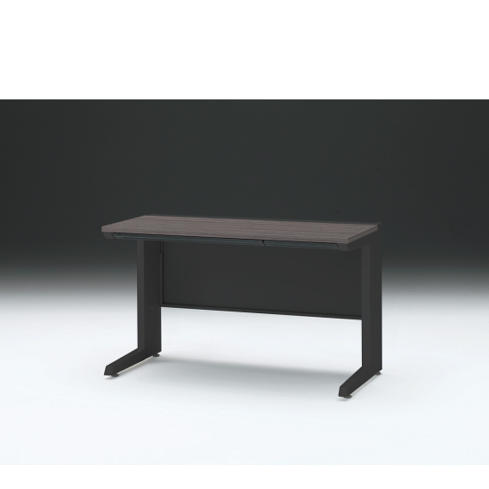 CZRデスク 平机 CZR-126HAC-181 浅型センター引出し付 L脚 W1200× D600 [ 本体: ブラックT・天板: 81 / アッシュドオークD]