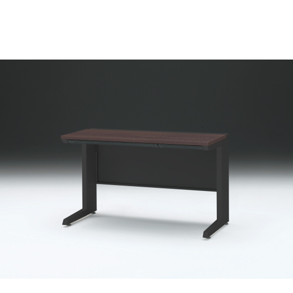 CZRデスク 平机 CZR-126HAC-182 浅型センター引出し付 L脚 W1200× D600 [ 本体: ブラックT・天板: 82 / ブラックウォールナットD]