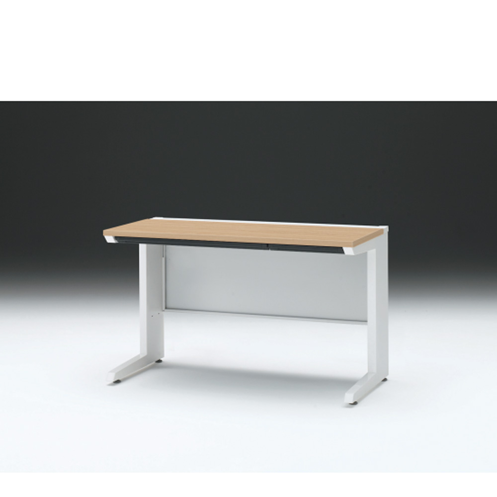 CZRデスク 平机 CZR-126HAC-992 浅型センター引出し付 L脚 W1200× D600 [ 本体: ホワイトW・天板: 92 / ホワイトオークM]