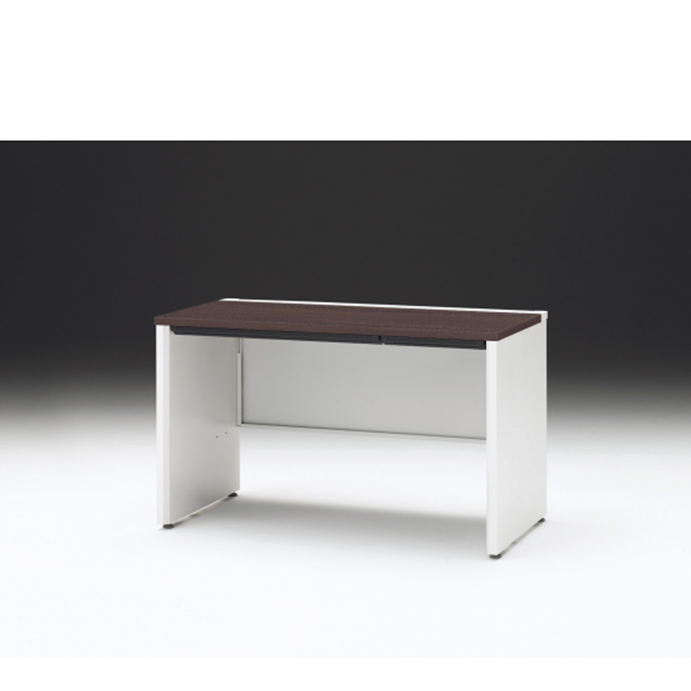 CZRデスク 平机 CZR-126HAPC-982 浅型センター引出し付 パネル脚 W1200× D600 [ 本体: ホワイトW・天板: 82 / ブラックウォールナットD]