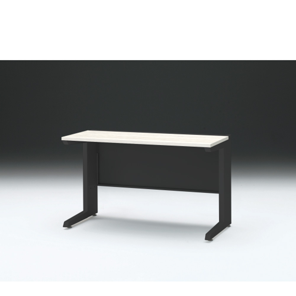 CZRデスク 平机 CZR-126JAC-161 センター引出しなし L脚 W1200× D600 [ 本体: ブラックT・天板: 61 / アッシュドパインL]