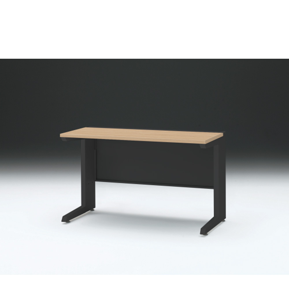 CZRデスク 平机 CZR-126JAC-192 センター引出しなし L脚 W1200× D600 [ 本体: ブラックT・天板: 92 / ホワイトオークM]