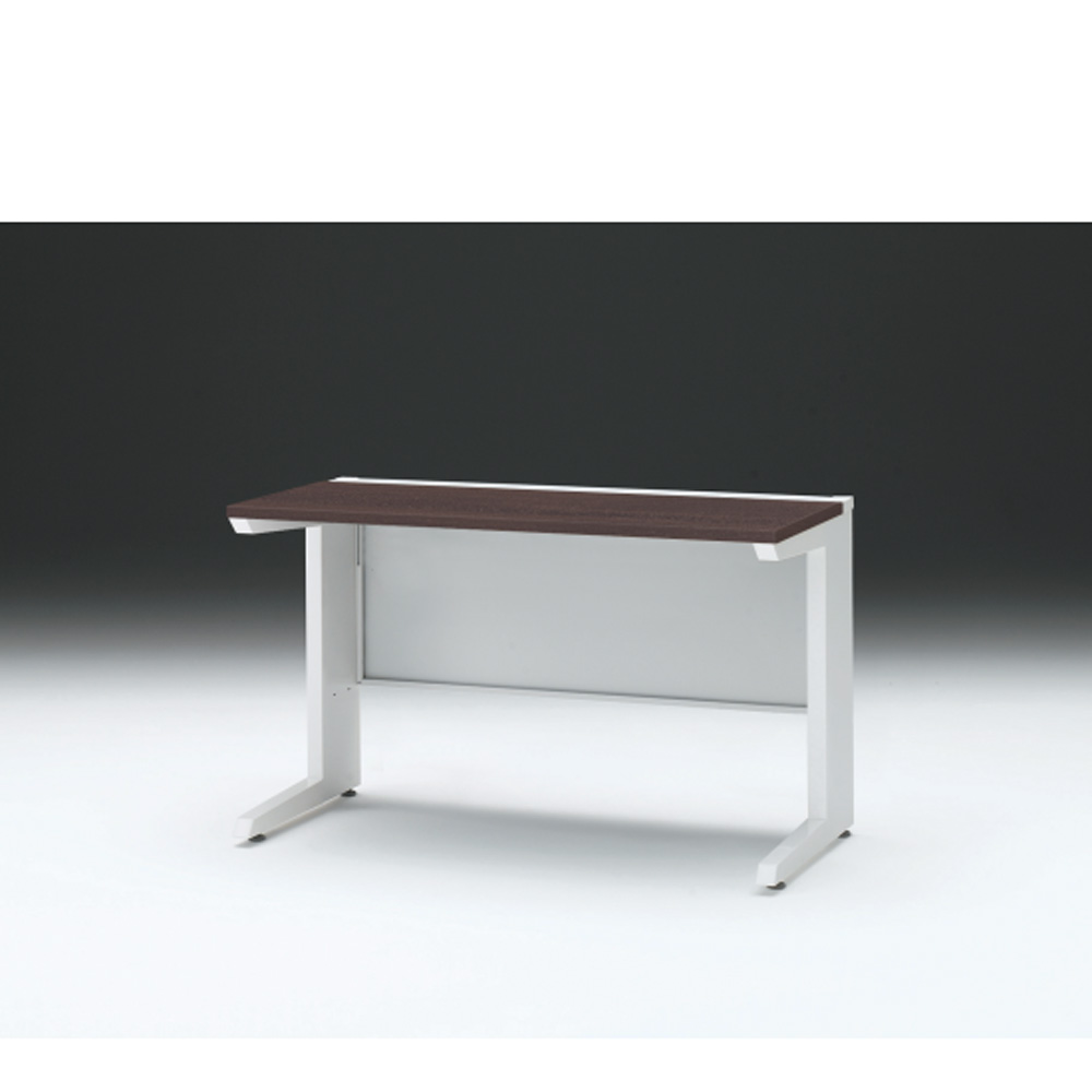 CZRデスク 平机 CZR-126JAC-982 センター引出しなし L脚 W1200× D600 [ 本体: ホワイトW・天板: 82 / ブラックウォールナットD]