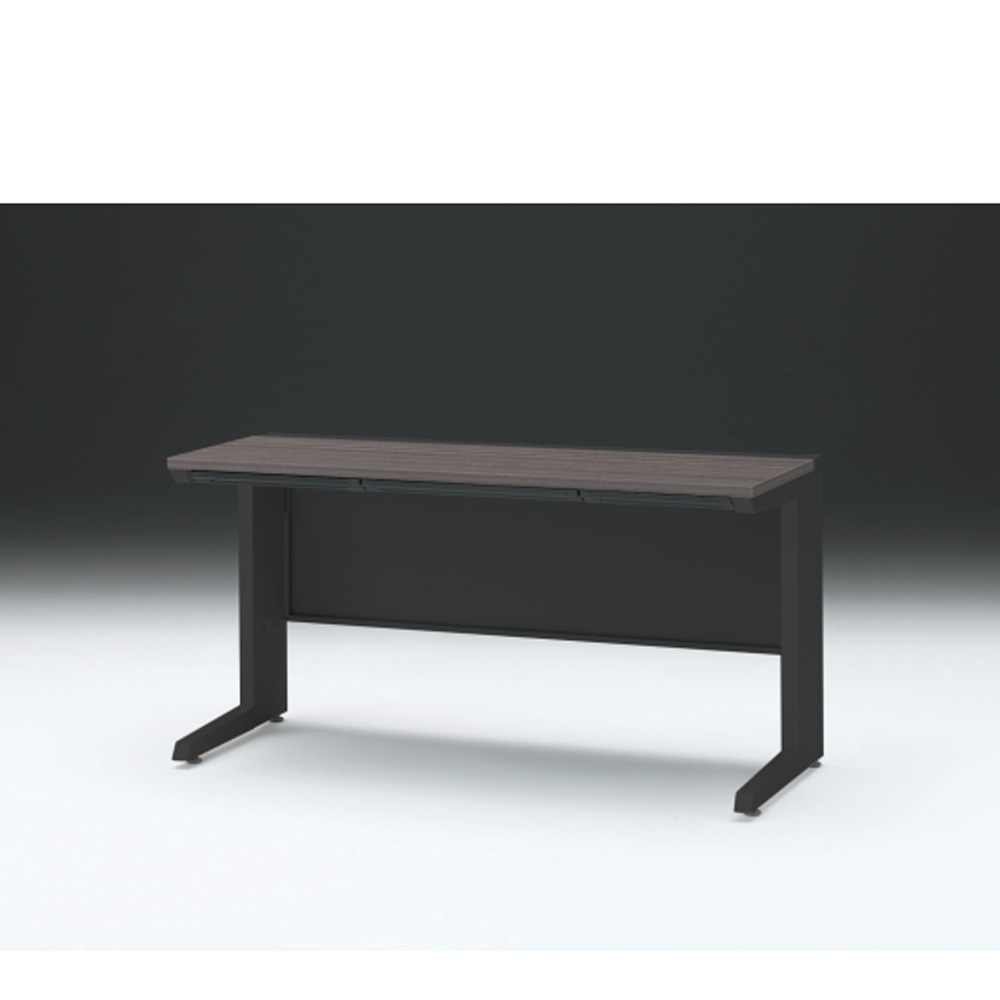 CZRデスク 平机 CZR-146HAC-181 浅型センター引出し付 L脚 W1400× D600 [ 本体: ブラックT・天板: 81 / アッシュドオークD]