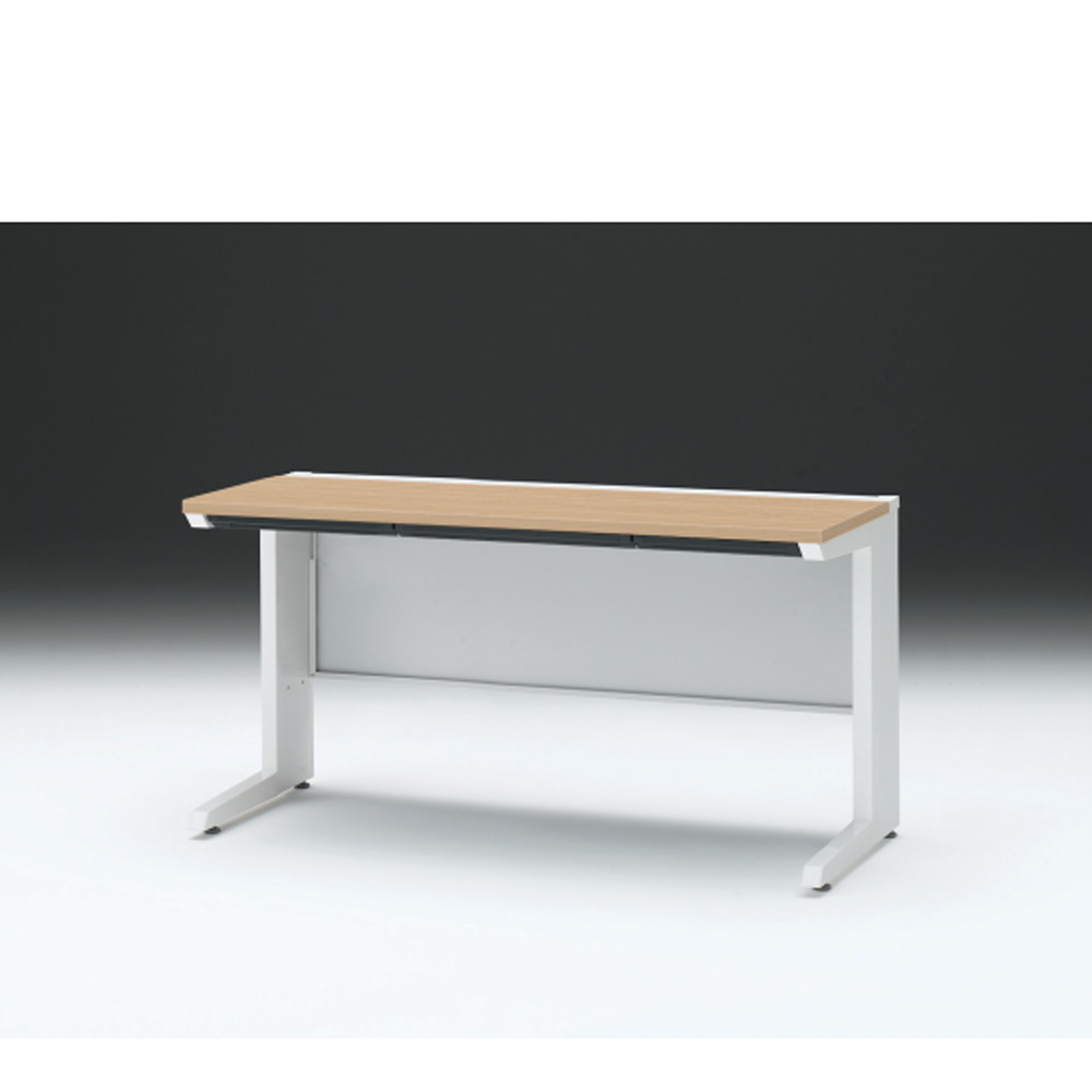 CZRデスク 平机 CZR-146HAC-992 浅型センター引出し付 L脚 W1400× D600 [ 本体: ホワイトW・天板: 92 / ホワイトオークM]