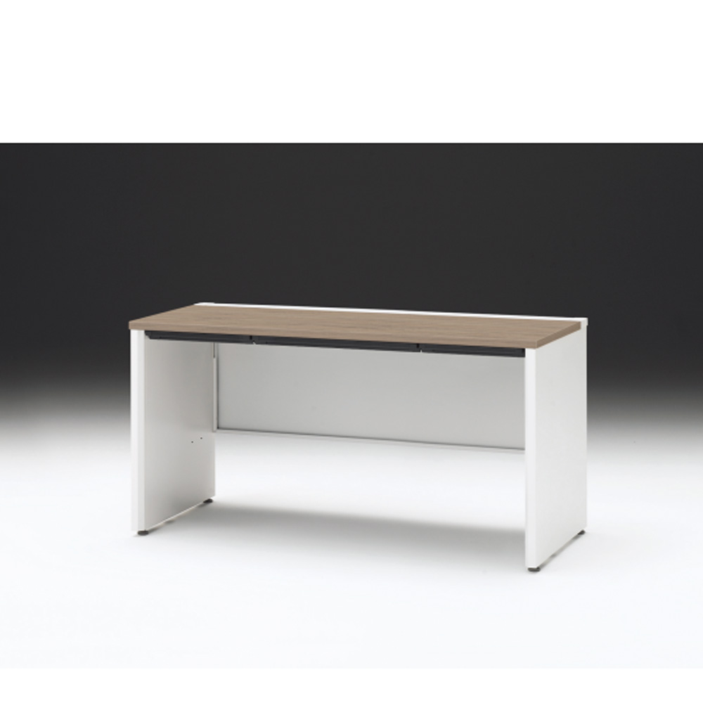 CZRデスク 平机 CZR-146HAPC-971 浅型センター引出し付 パネル脚 W1400× D600 [ 本体: ホワイトW・天板: 71 / アッシュドオークM]