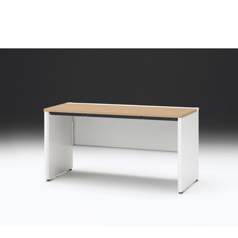 CZRデスク 平机 CZR-146HAPC-992 浅型センター引出し付 パネル脚 W1400× D600 [ 本体: ホワイトW・天板: 92 / ホワイトオークM]