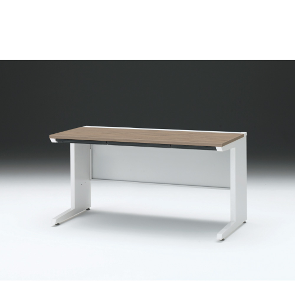 CZRデスク 平机 CZR-147HAC-971 浅型センター引出し付 L脚 W1400× D700 [ 本体: ホワイトW・天板: 71 / アッシュドオークM]