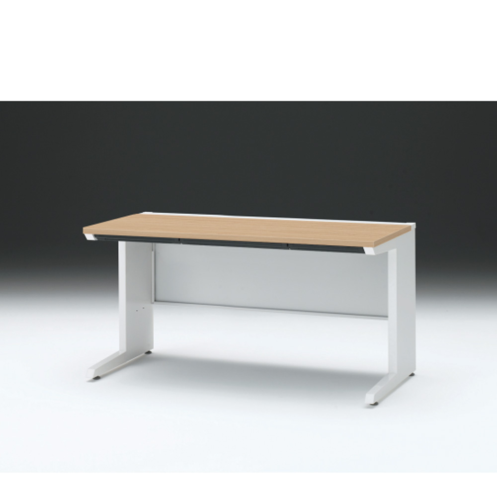 CZRデスク 平机 CZR-147HAC-992 浅型センター引出し付 L脚 W1400× D700 [ 本体: ホワイトW・天板: 92 / ホワイトオークM]