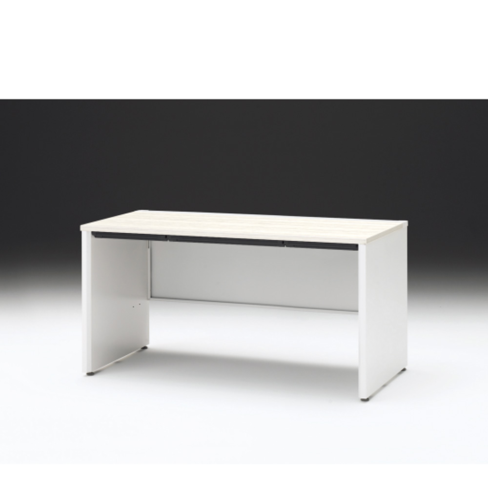 CZRデスク 平机 CZR-147HAPC-961 浅型センター引出し付 パネル脚 W1400× D700 [ 本体: ホワイトW・天板: 61 / アッシュドパインL]