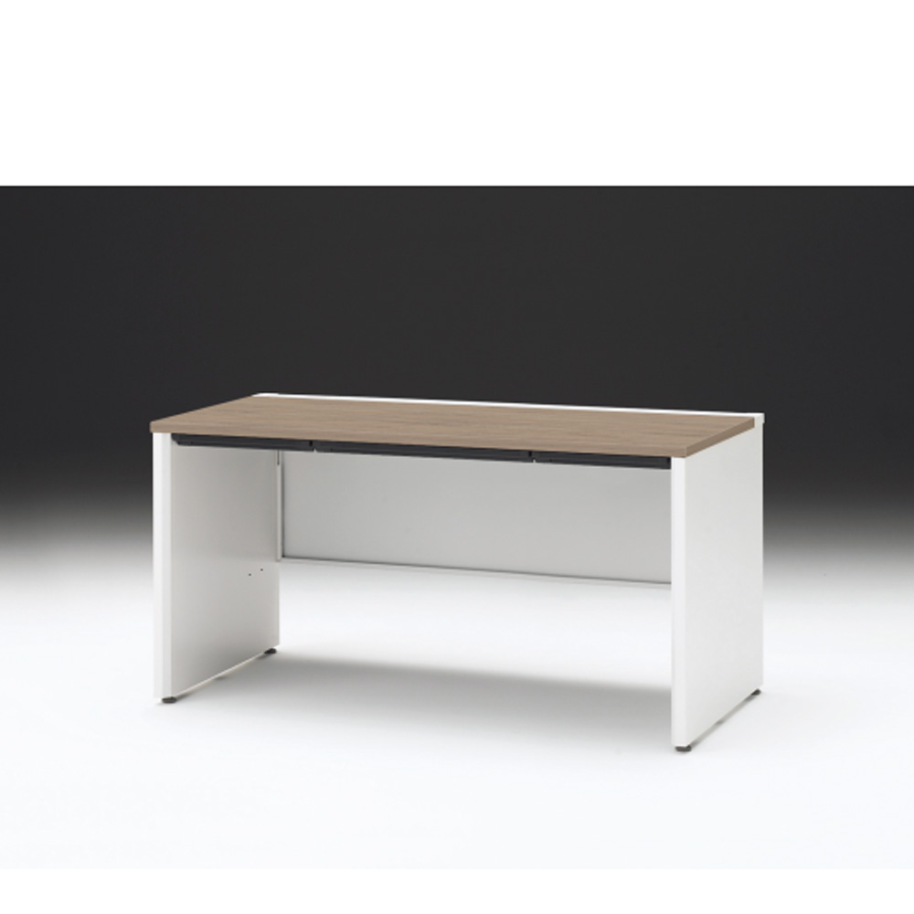 CZRデスク 平机 CZR-147HAPC-971 浅型センター引出し付 パネル脚 W1400× D700 [ 本体: ホワイトW・天板: 71 / アッシュドオークM]