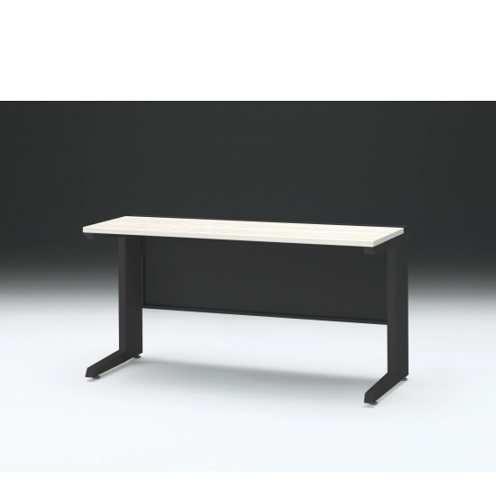 CZRデスク 平机 CZR-146JAC-161 センター引出しなし L脚 W1400× D600 [ 本体: ブラックT・天板: 61 / アッシュドパインL]