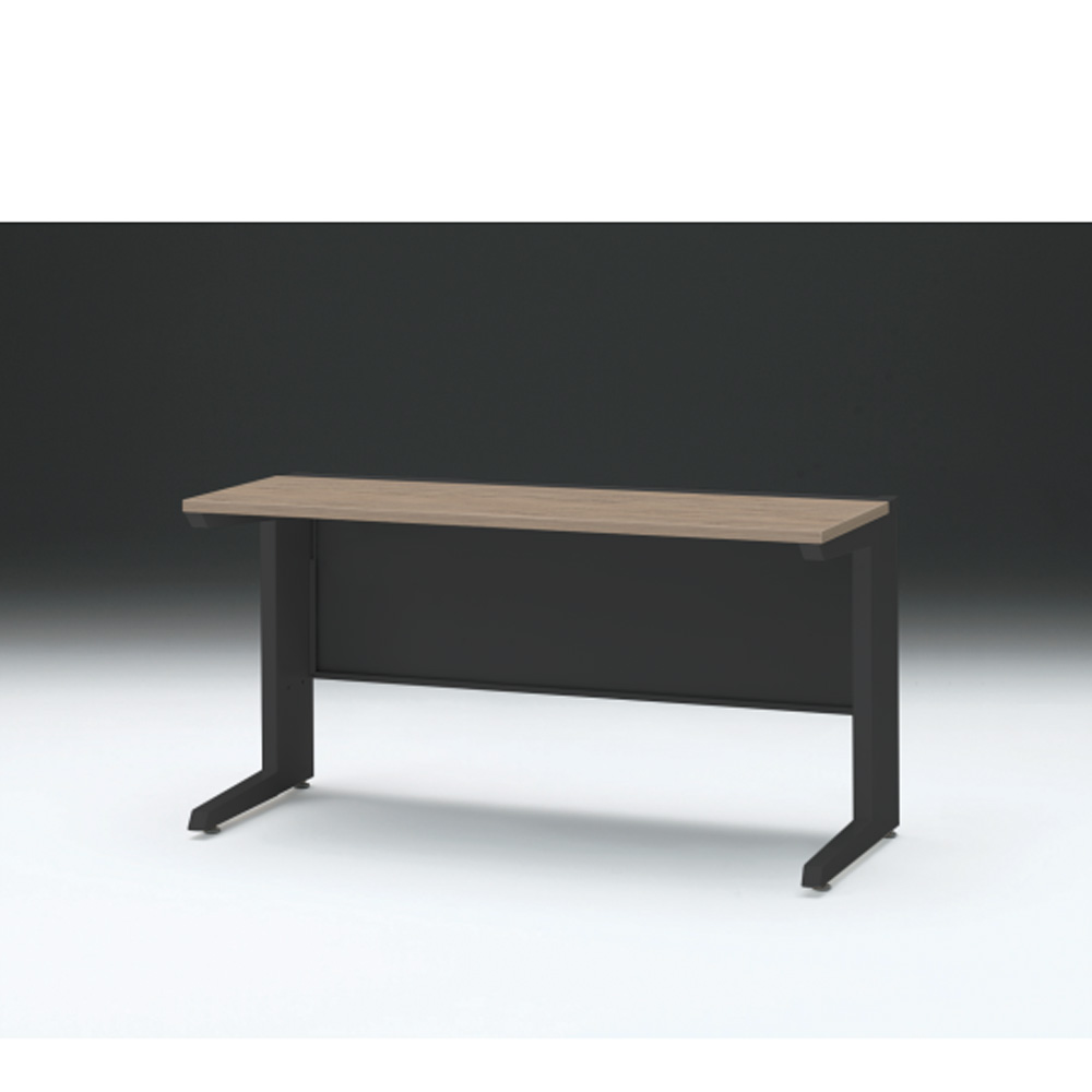 CZRデスク 平机 CZR-146JAC-171 センター引出しなし L脚 W1400× D600 [ 本体: ブラックT・天板: 71 / アッシュドオークM]