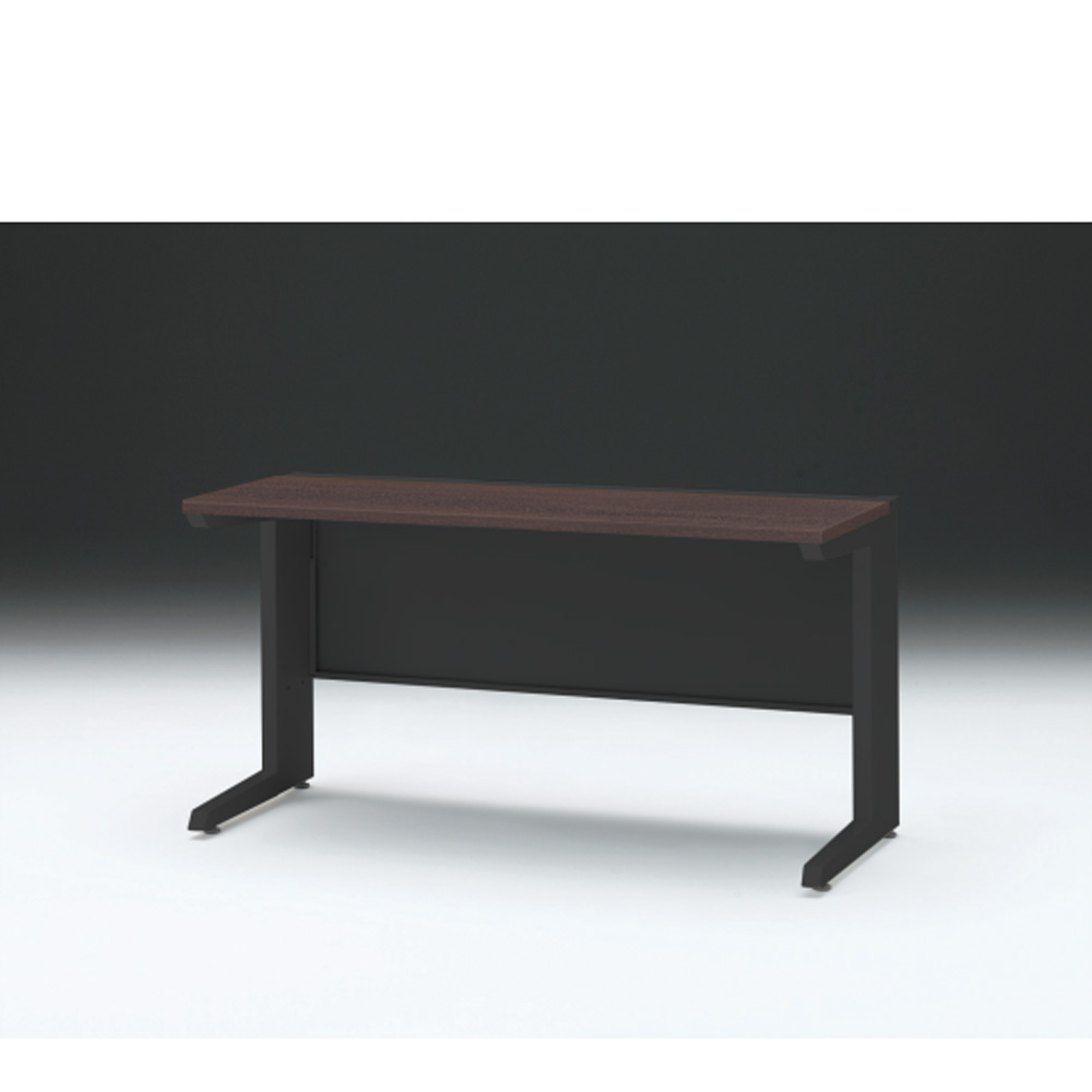 CZRデスク 平机 CZR-146JAC-182 センター引出しなし L脚 W1400× D600 [ 本体: ブラックT・天板: 82 / ブラックウォールナットD]
