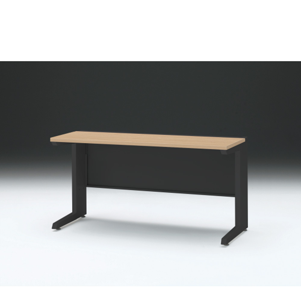 CZRデスク 平机 CZR-146JAC-192 センター引出しなし L脚 W1400× D600 [ 本体: ブラックT・天板: 92 / ホワイトオークM]