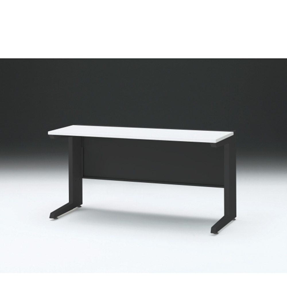 CZRデスク 平机 CZR-146JAC-1W9 センター引出しなし L脚 W1400× D600 [ 本体: ブラックT・天板: W9 / ホワイトW]