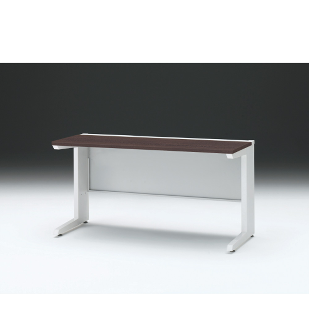CZRデスク 平机 CZR-146JAC-982 センター引出しなし L脚 W1400× D600 [ 本体: ホワイトW・天板: 82 / ブラックウォールナットD]