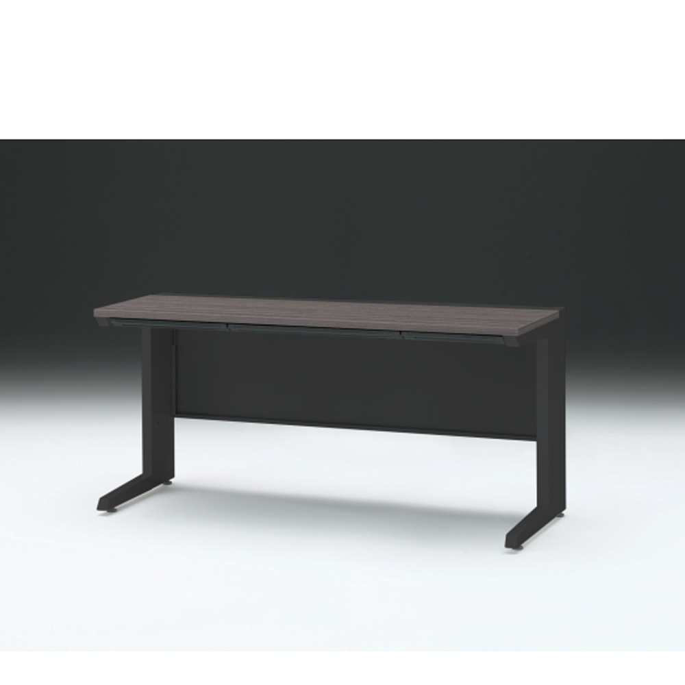 CZRデスク 平机 CZR-156HAC-181 浅型センター引出し付 L脚 W1500× D600 [ 本体: ブラックT・天板: 81 / アッシュドオークD]