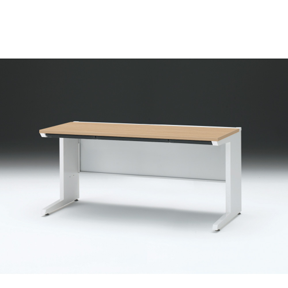 CZRデスク 平机 CZR-157HAC-992 浅型センター引出し付 L脚 W1500× D700 [ 本体: ホワイトW・天板: 92 / ホワイトオークM]