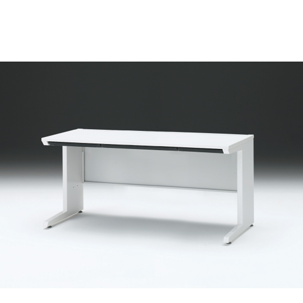 CZRデスク 平机 CZR-157HAC-9W9 浅型センター引出し付 L脚 W1500× D700 [ 本体: ホワイトW・天板: W9 / ホワイトW]