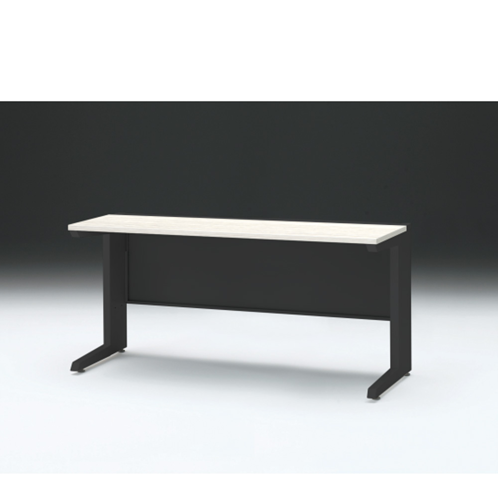 CZRデスク 平机 CZR-156JAC-161 センター引出しなし L脚 W1500× D600 [ 本体: ブラックT・天板: 61 / アッシュドパインL]