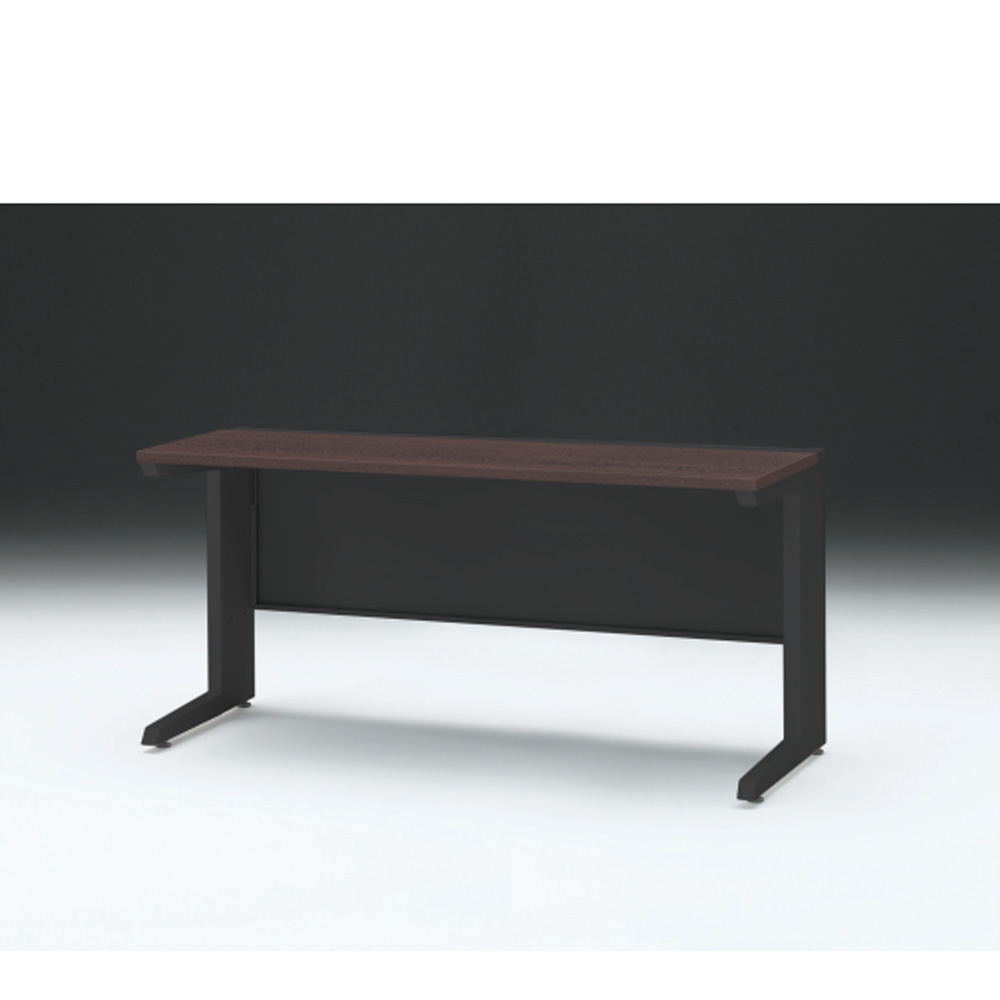 CZRデスク 平机 CZR-156JAC-182 センター引出しなし L脚 W1500× D600 [ 本体: ブラックT・天板: 82 / ブラックウォールナットD]