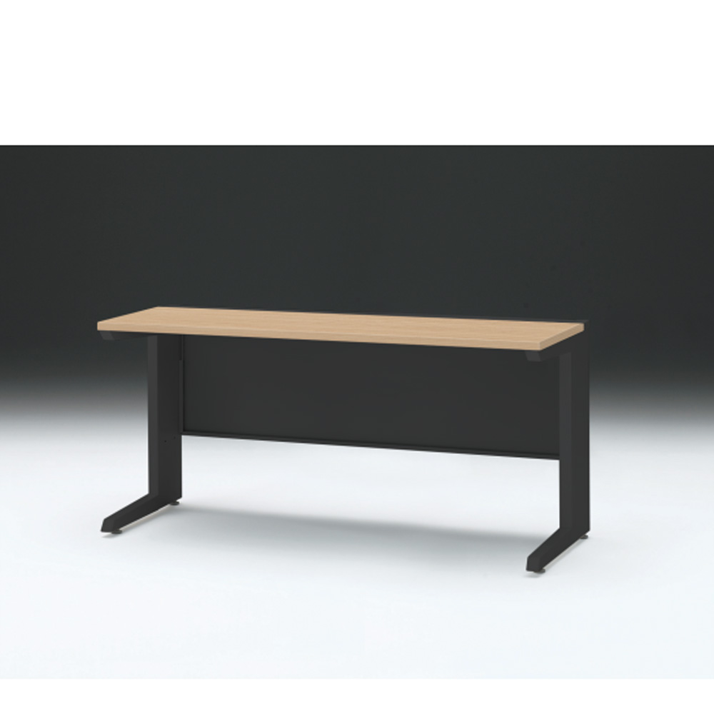 CZRデスク 平机 CZR-156JAC-192 センター引出しなし L脚 W1500× D600 [ 本体: ブラックT・天板: 92 / ホワイトオークM]
