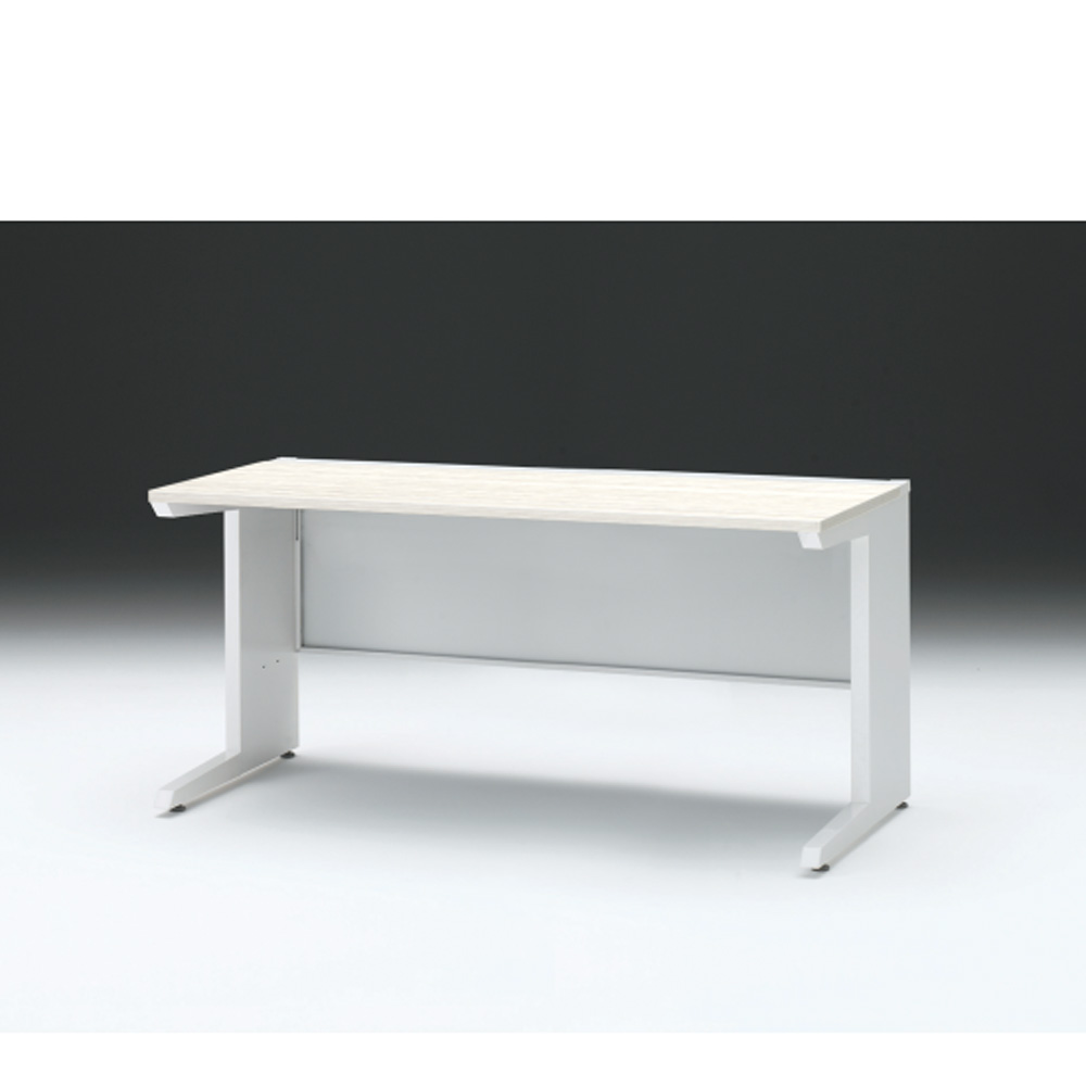 CZRデスク 平机 CZR-157JAC-961 センター引出しなし L脚 W1500× D700 [ 本体: ホワイトW・天板: 61 / アッシュドパインL]