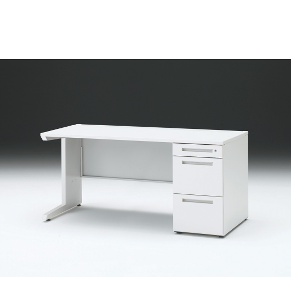 CZRデスク 片袖デスク CZR-157SBC-9W9 センター引出しなし  シリンダー錠W1500× D700 [ 本体: ホワイトW・天板: W9 / ホワイトW]