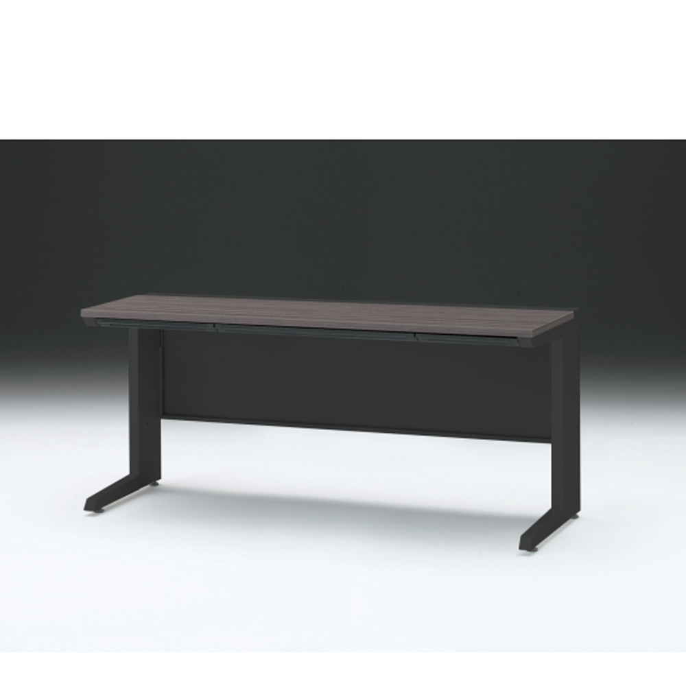 CZRデスク 平机 CZR-166HAC-181 浅型センター引出し付 L脚 W1600× D600 [ 本体: ブラックT・天板: 81 / アッシュドオークD]