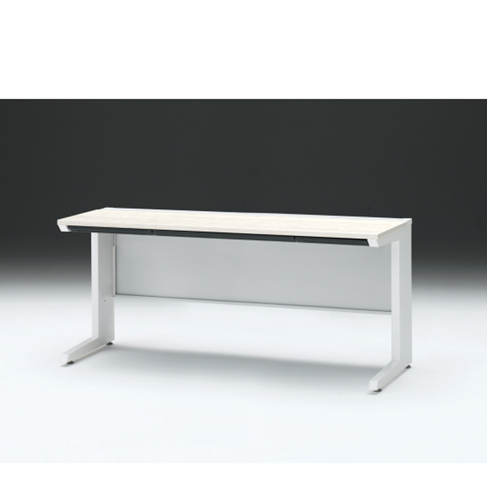 CZRデスク 平机 CZR-166HAC-961 浅型センター引出し付 L脚 W1600× D600 [ 本体: ホワイトW・天板: 61 / アッシュドパインL]