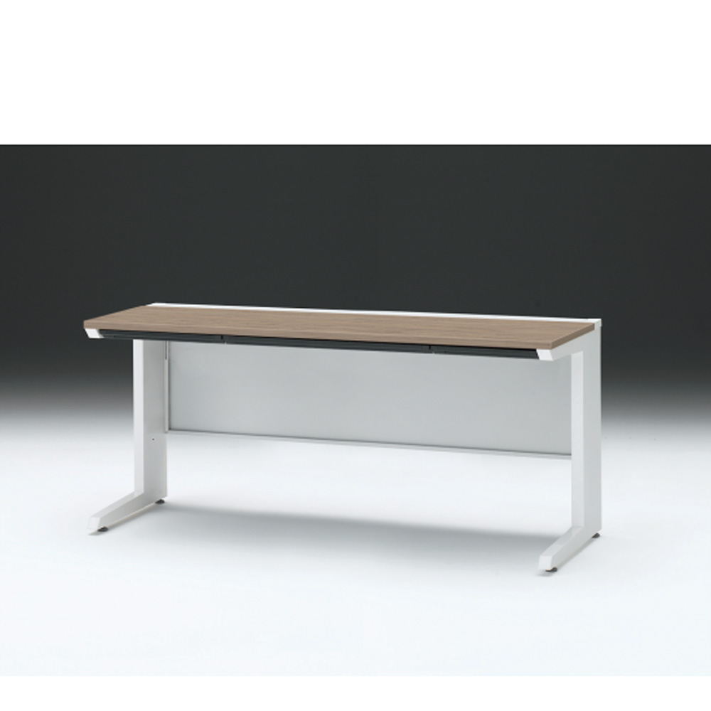 CZRデスク 平机 CZR-166HAC-971 浅型センター引出し付 L脚 W1600× D600 [ 本体: ホワイトW・天板: 71 / アッシュドオークM]