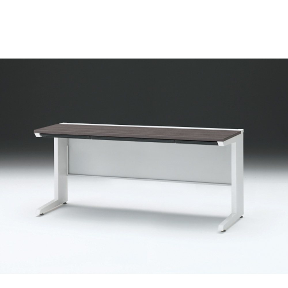 CZRデスク 平机 CZR-166HAC-981 浅型センター引出し付 L脚 W1600× D600 [ 本体: ホワイトW・天板: 81 / アッシュドオークD]