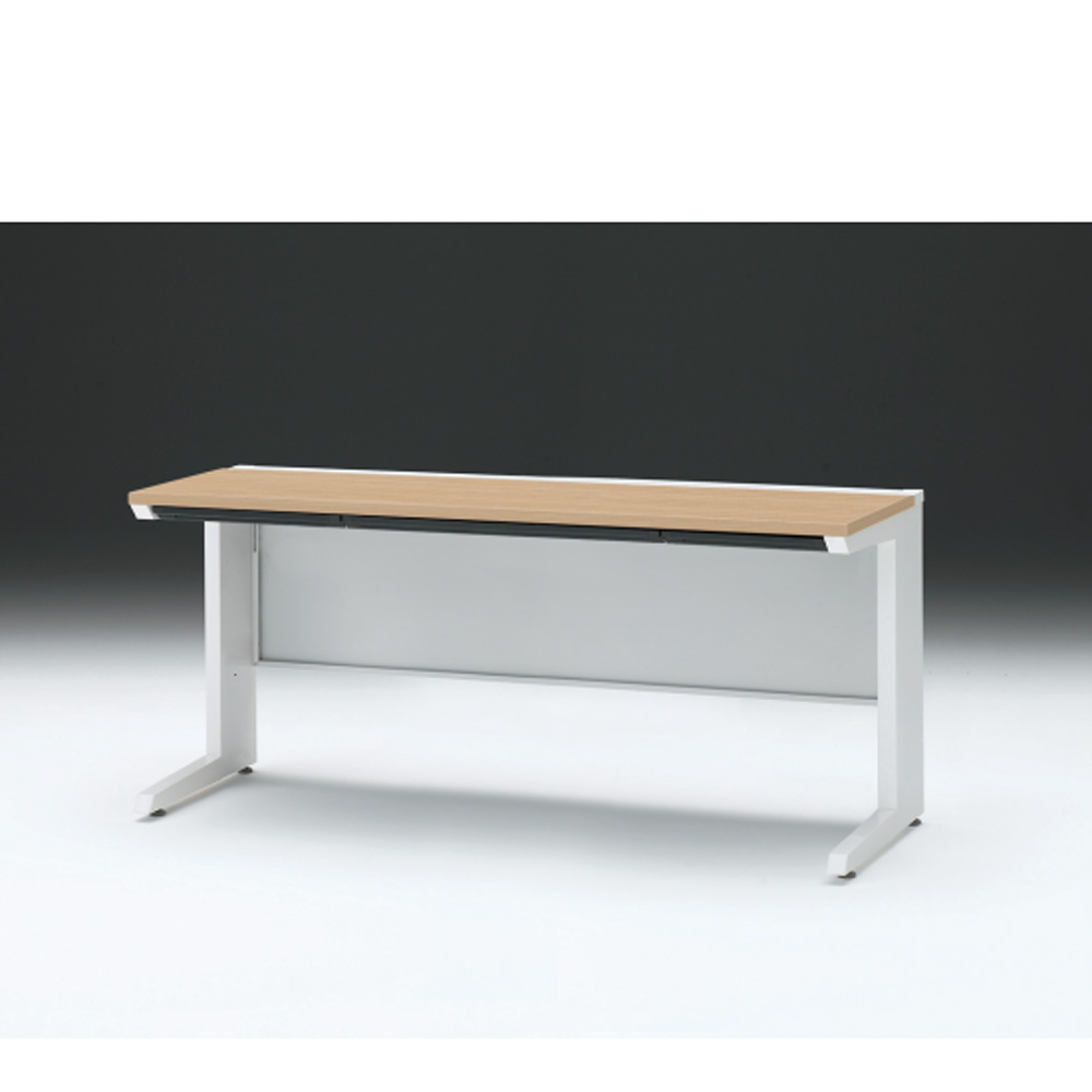 CZRデスク 平机 CZR-166HAC-992 浅型センター引出し付 L脚 W1600× D600 [ 本体: ホワイトW・天板: 92 / ホワイトオークM]