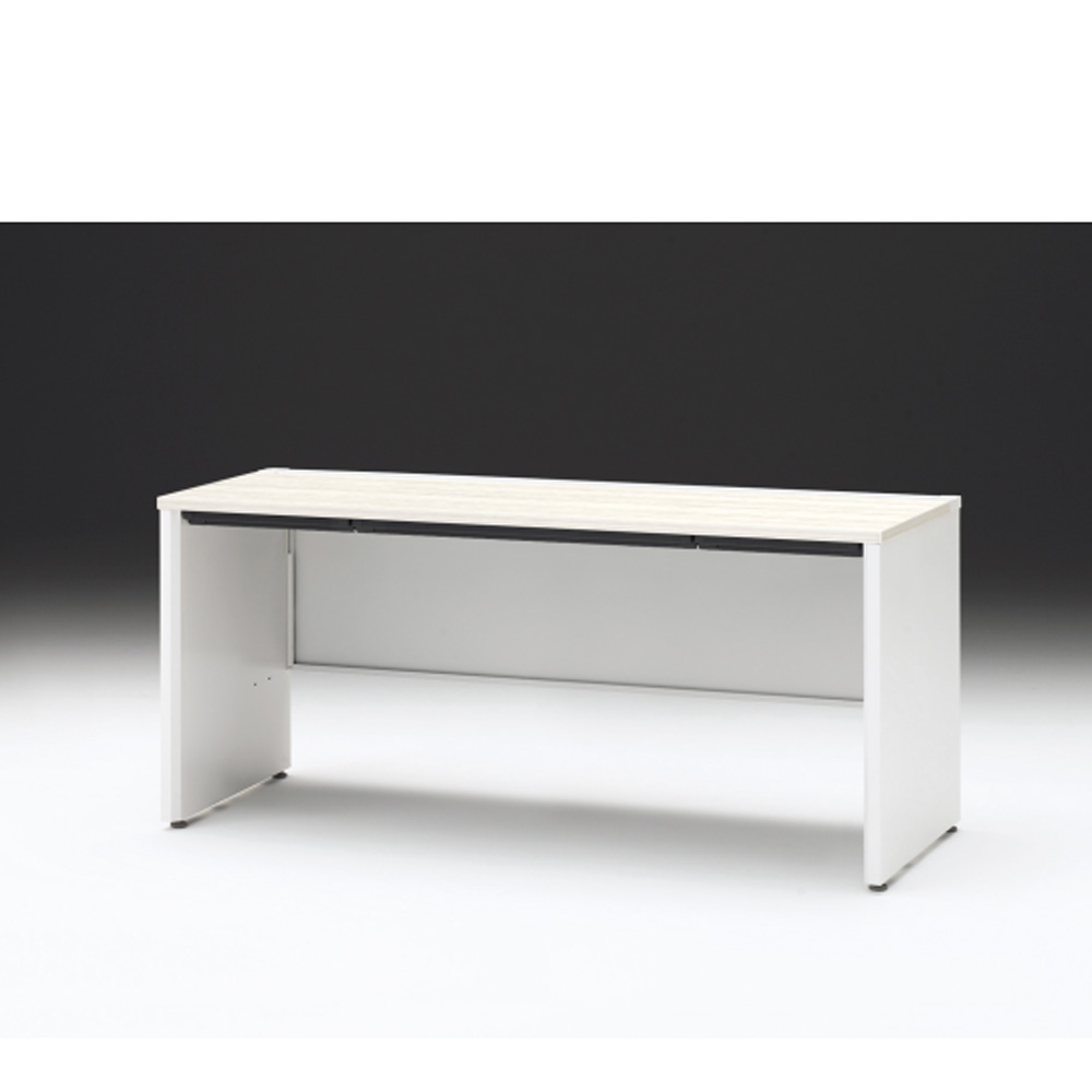 CZRデスク 平机 CZR-166HAPC-961 浅型センター引出し付 パネル脚 W1600× D600 [ 本体: ホワイトW・天板: 61 / アッシュドパインL]