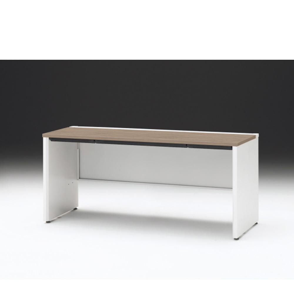 CZRデスク 平机 CZR-166HAPC-971 浅型センター引出し付 パネル脚 W1600× D600 [ 本体: ホワイトW・天板: 71 / アッシュドオークM]