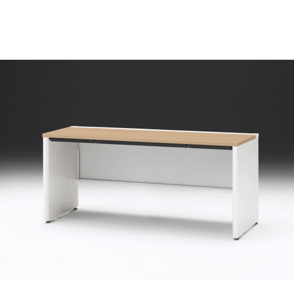 CZRデスク 平机 CZR-166HAPC-992 浅型センター引出し付 パネル脚 W1600× D600 [ 本体: ホワイトW・天板: 92 / ホワイトオークM]