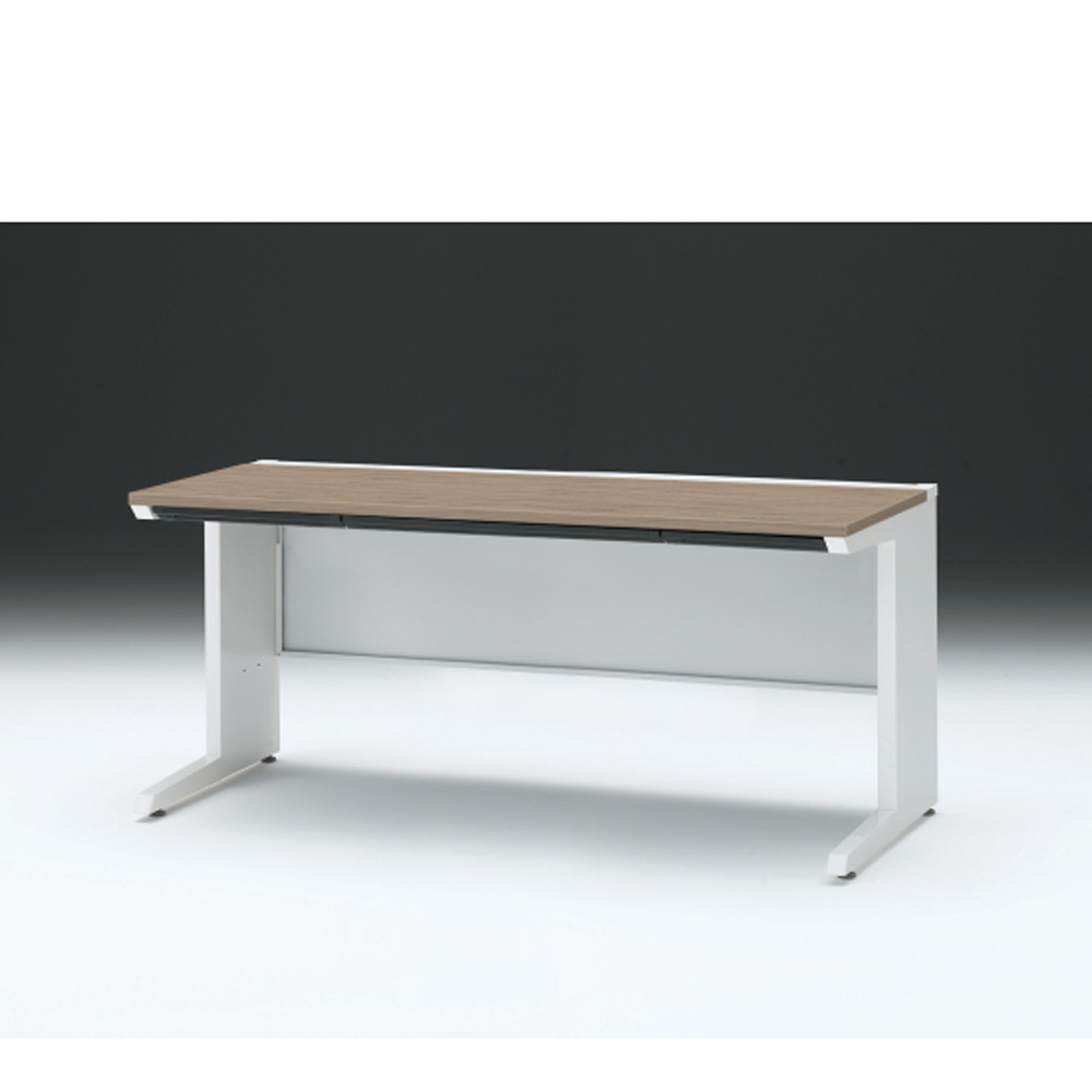 CZRデスク 平机 CZR-167HAC-971 浅型センター引出し付 L脚 W1600× D700 [ 本体: ホワイトW・天板: 71 / アッシュドオークM]