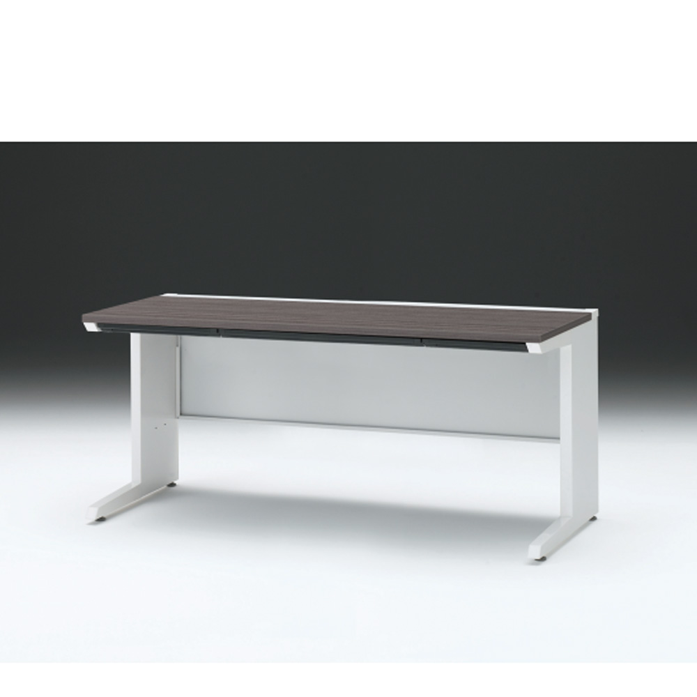 CZRデスク 平机 CZR-167HAC-981 浅型センター引出し付 L脚 W1600× D700 [ 本体: ホワイトW・天板: 81 / アッシュドオークD]