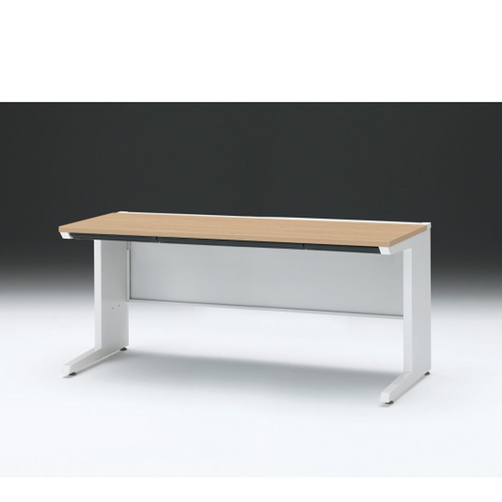 CZRデスク 平机 CZR-167HAC-992 浅型センター引出し付 L脚 W1600× D700 [ 本体: ホワイトW・天板: 92 / ホワイトオークM]