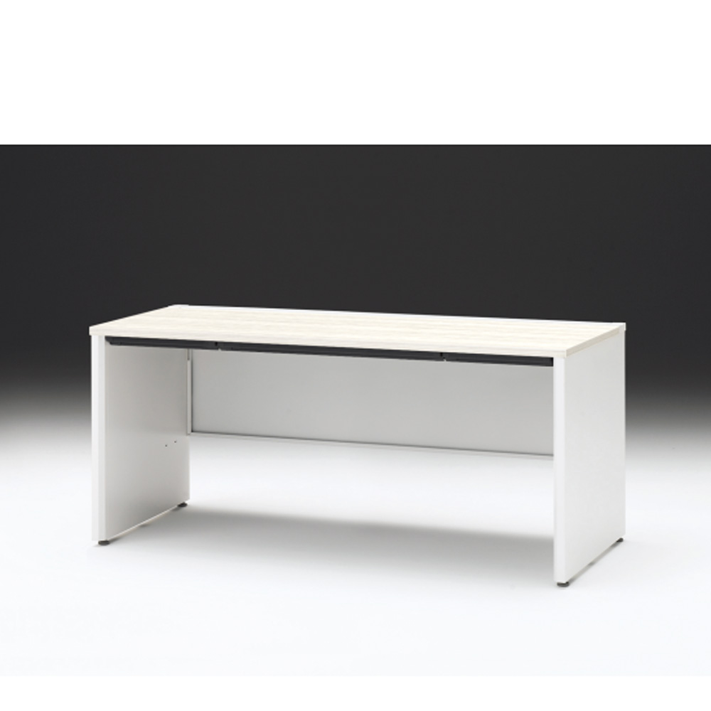 CZRデスク 平机 CZR-167HAPC-961 浅型センター引出し付 パネル脚 W1600× D700 [ 本体: ホワイトW・天板: 61 / アッシュドパインL]